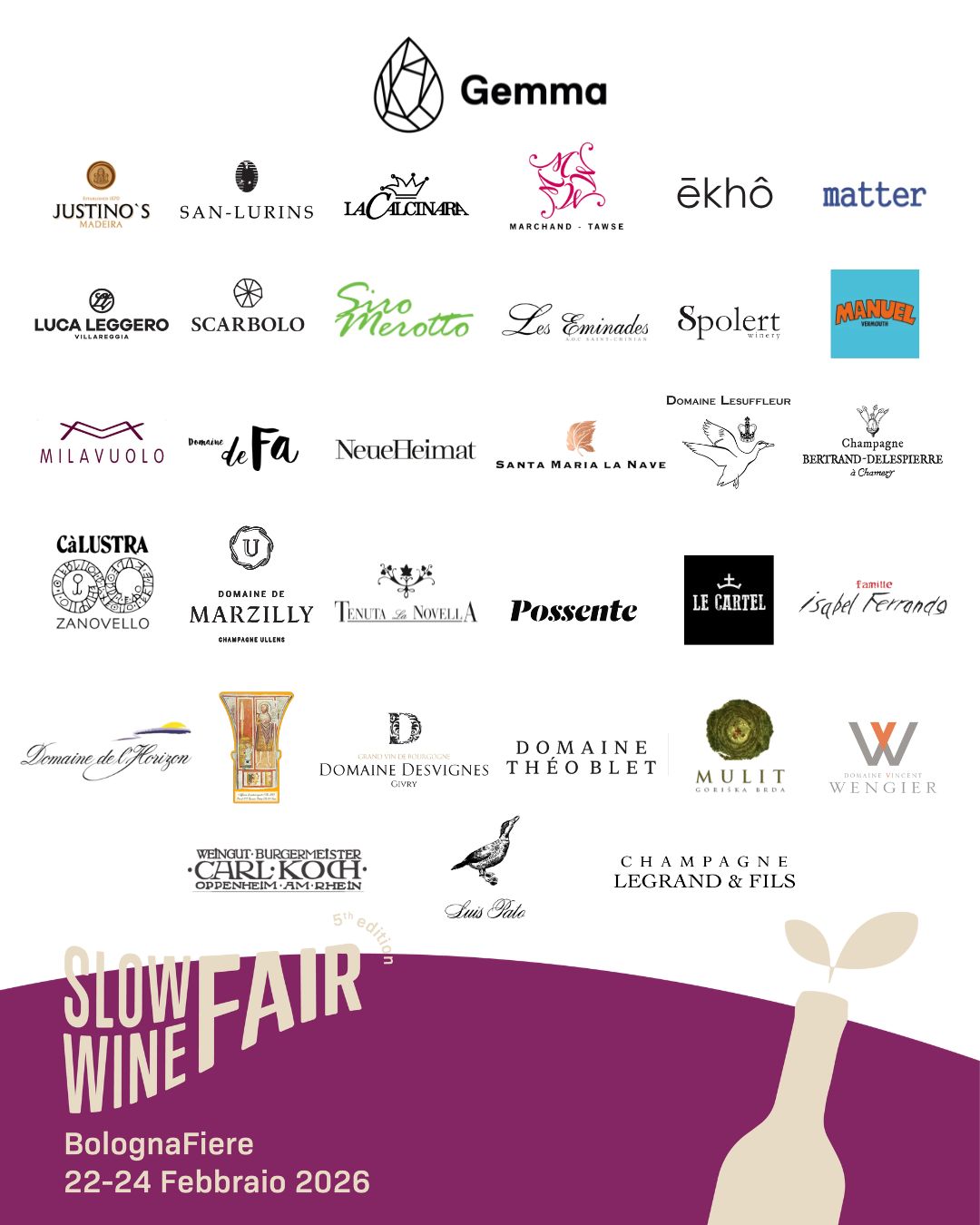 Slow Wine Fair Bologna 2026 – Flowers Wine con GEMMA Distribuzione